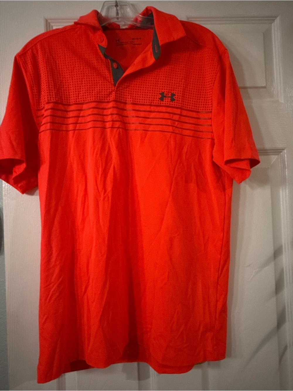 Under Armour Men’s Bright Orange Polo with Gray Trim